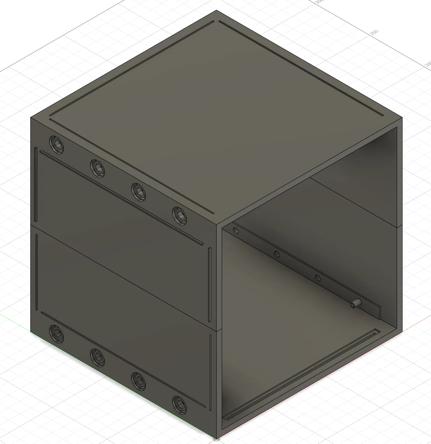 Stackable workshop drawer outer frame shown without the removable drawer