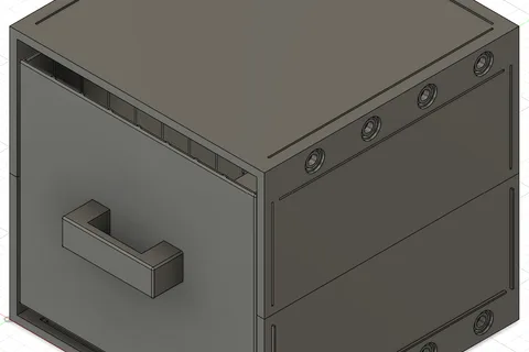 Version one modular stackable workshop drawer modeled in Autodesk Fusion