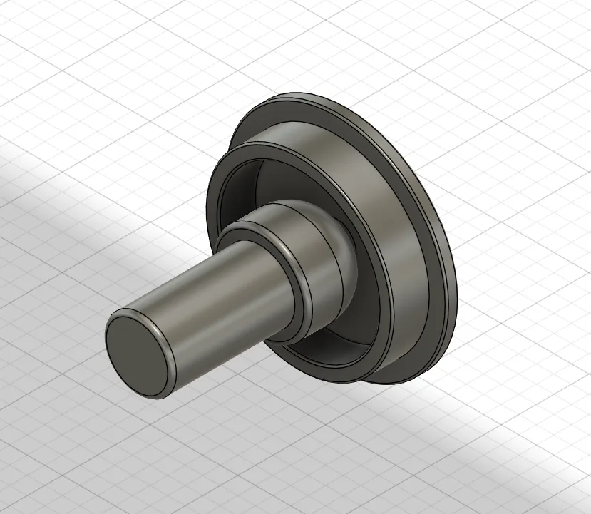 Close CAD view of the mating rail interface in the modular drawer system