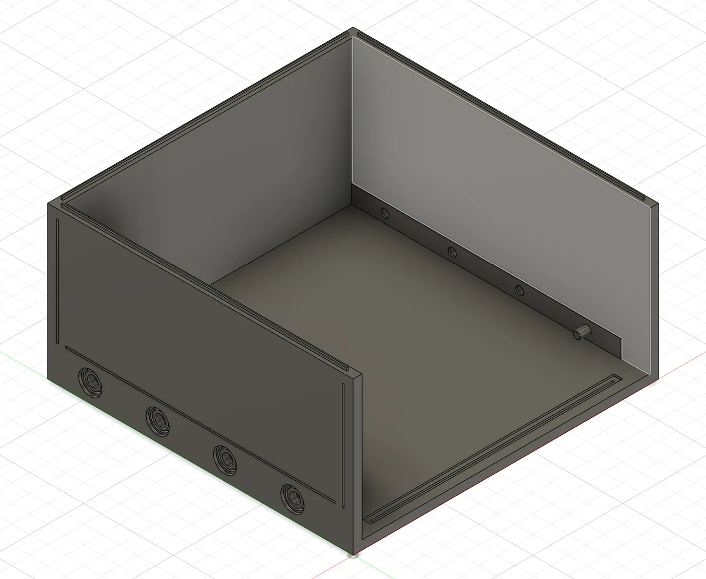 Partial stackable drawer frame shown without the removable drawer
