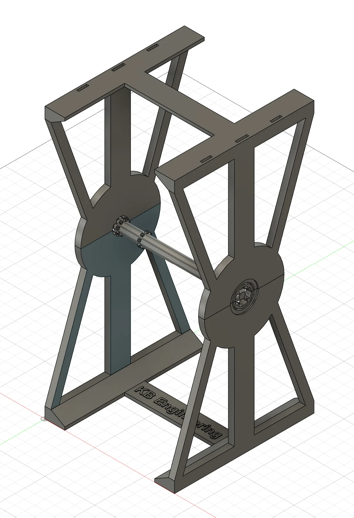 Complete modular filament spool holder modeled in Autodesk Fusion